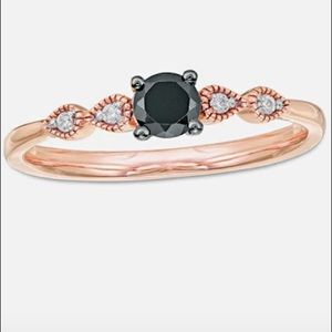 Black and White Diamond Promise Ring